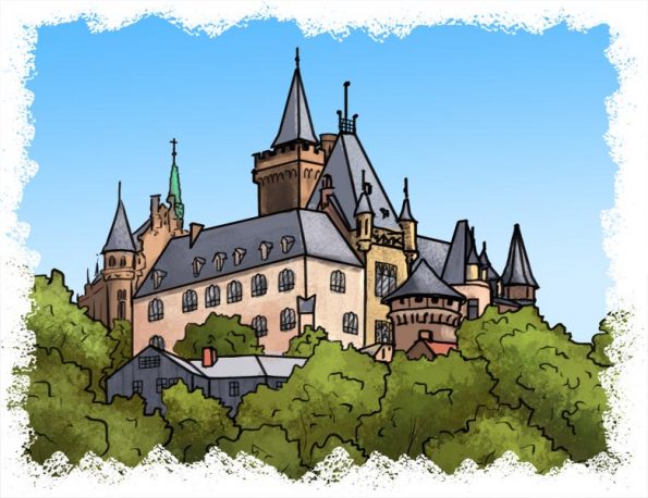 Ansicht Schloss, Urlaub im Harz mit Kindern, Blocksberg